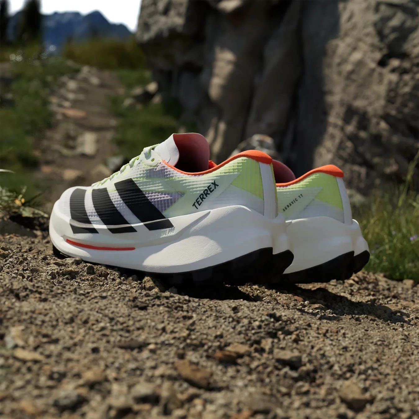 Adidas Terrex Womens Agravic TT Trail Running Shoe Cloud White / Core Black / Impact Orange - Image 5