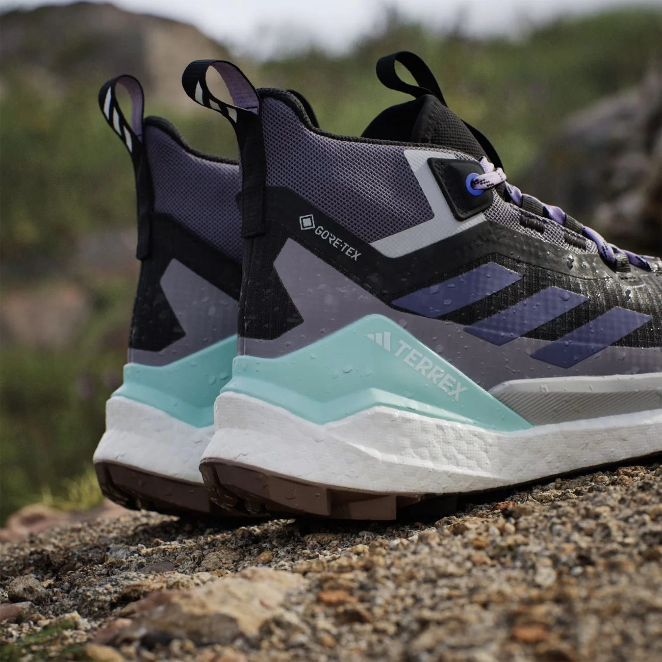 Adidas Terrex Womens Free Hiker 2.0 Gore-Tex Hiking Shoes Core Black / Preloved Violet / Taupe Oxide - Image 5