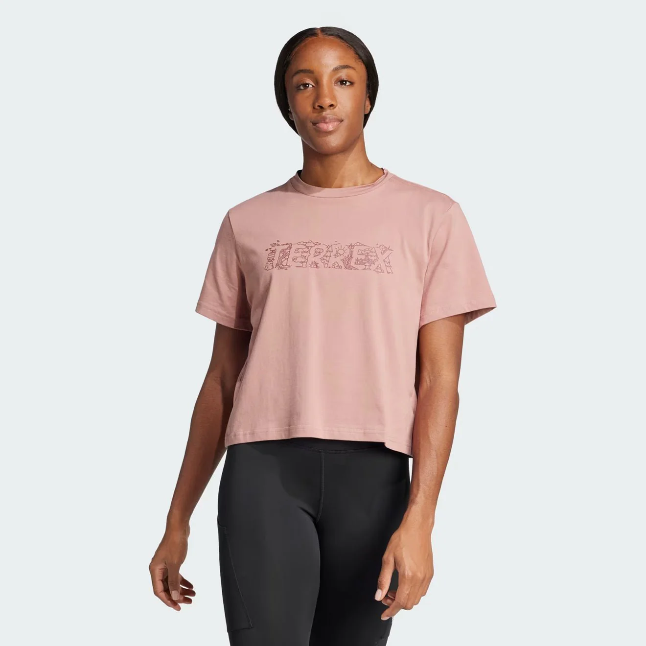 Adidas Terrex Womens Graphic T-Shirt Warm Clay - Image 2