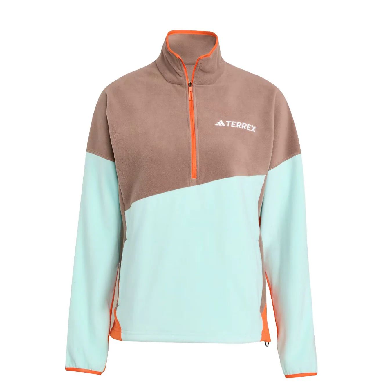 Adidas Terrex Womens MT Fleece Anorak Trace Brown / Semi Flash Aqua / Semi Impact Orange