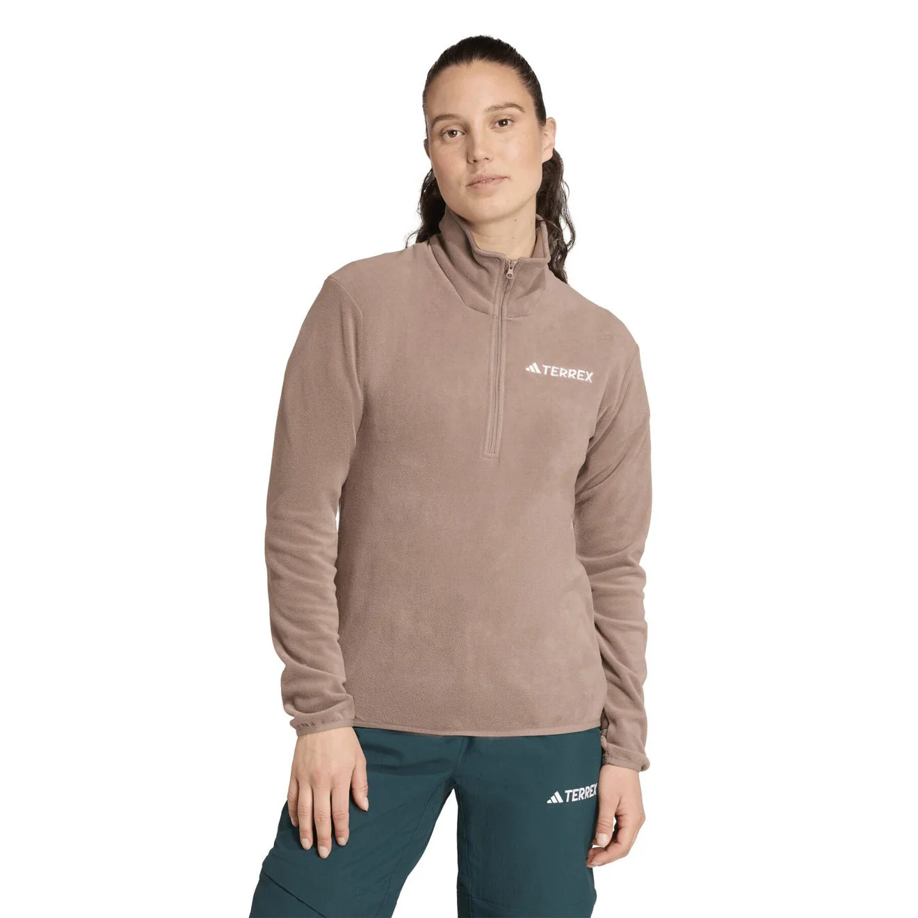 Adidas Terrex Womens MT Halfzip Fleece Trace Brown - Image 2