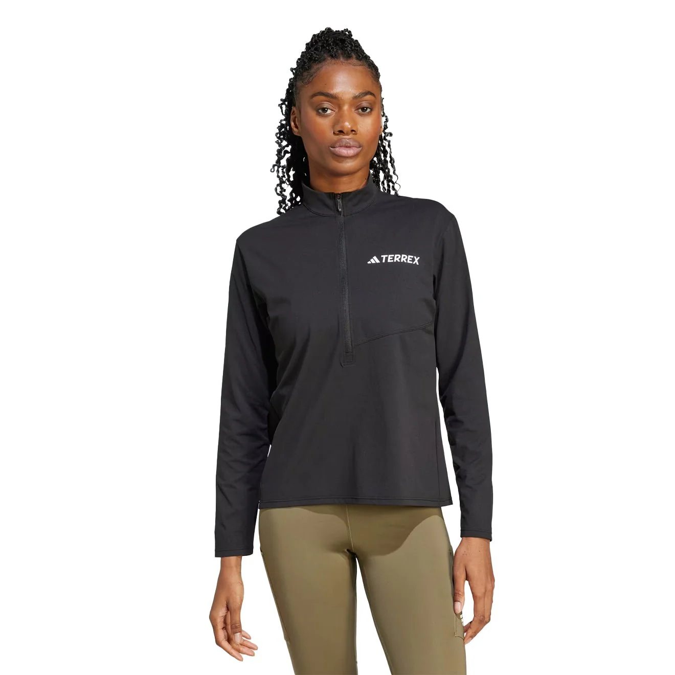 Adidas Terrex Womens Multi Climacool 1/2 Zip Long Sleeve Long-Sleeve Top Black - Image 2