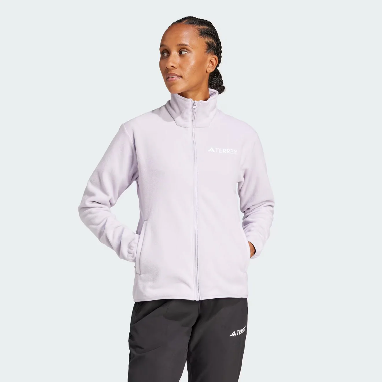 Adidas Terrex Womens Multi Essentials Full-Zip Fleece Jacket Sildaw - Image 2