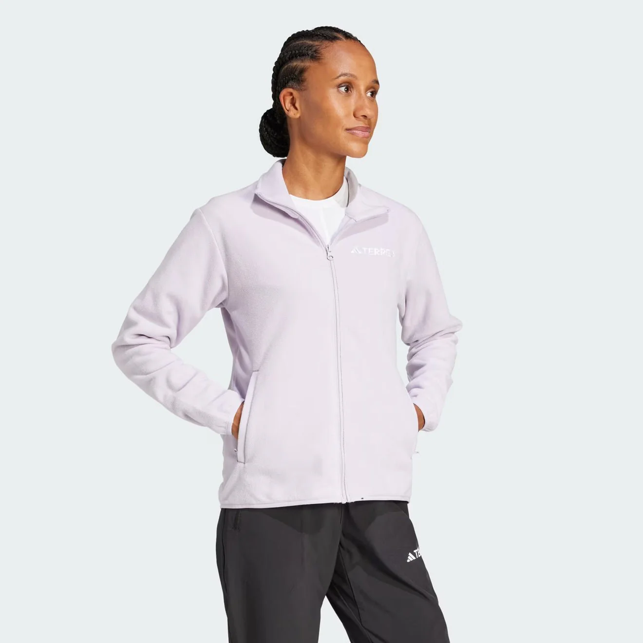 Adidas Terrex Womens Multi Essentials Full-Zip Fleece Jacket Sildaw - Image 3