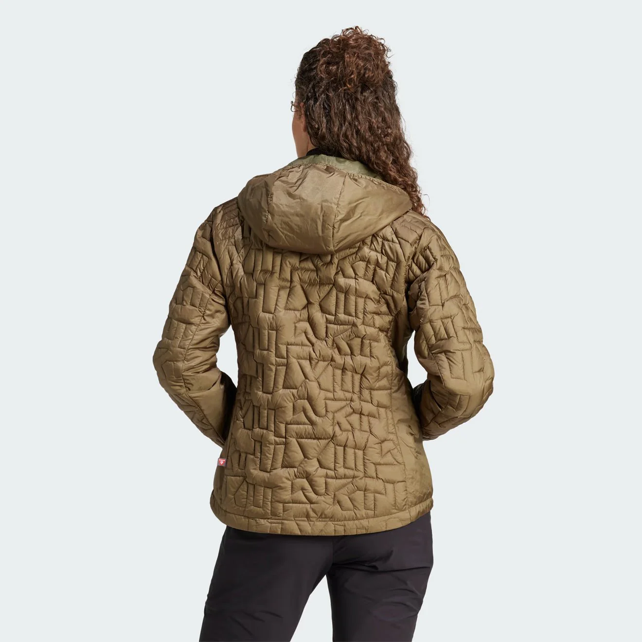 Adidas Terrex Womens Terrex Xperior Primaloft Loose Fill Insulated Hooded Jacket Olive Strata - Image 3