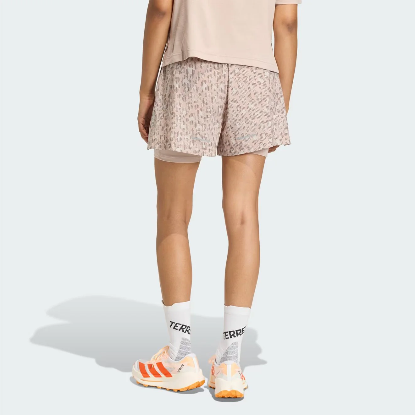 Adidas Terrex Womens WXPL 2 In 1 Shorts AOP Beige / Wonder Taupe / Trace Brown - Image 4