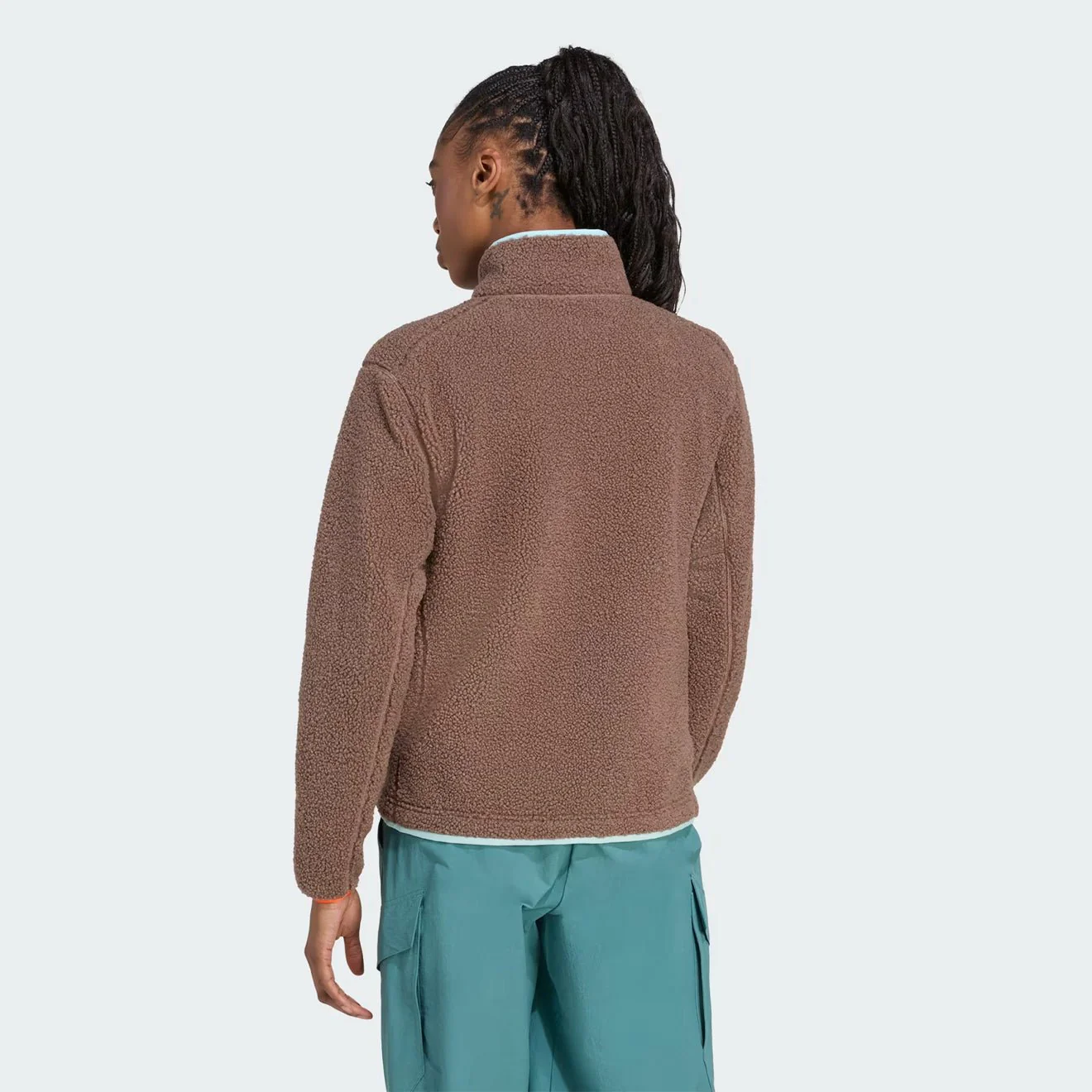 Adidas Terrex Womens XPL Pile Snap Fleece Earth Strata / Semi Flash Aqua - Image 4
