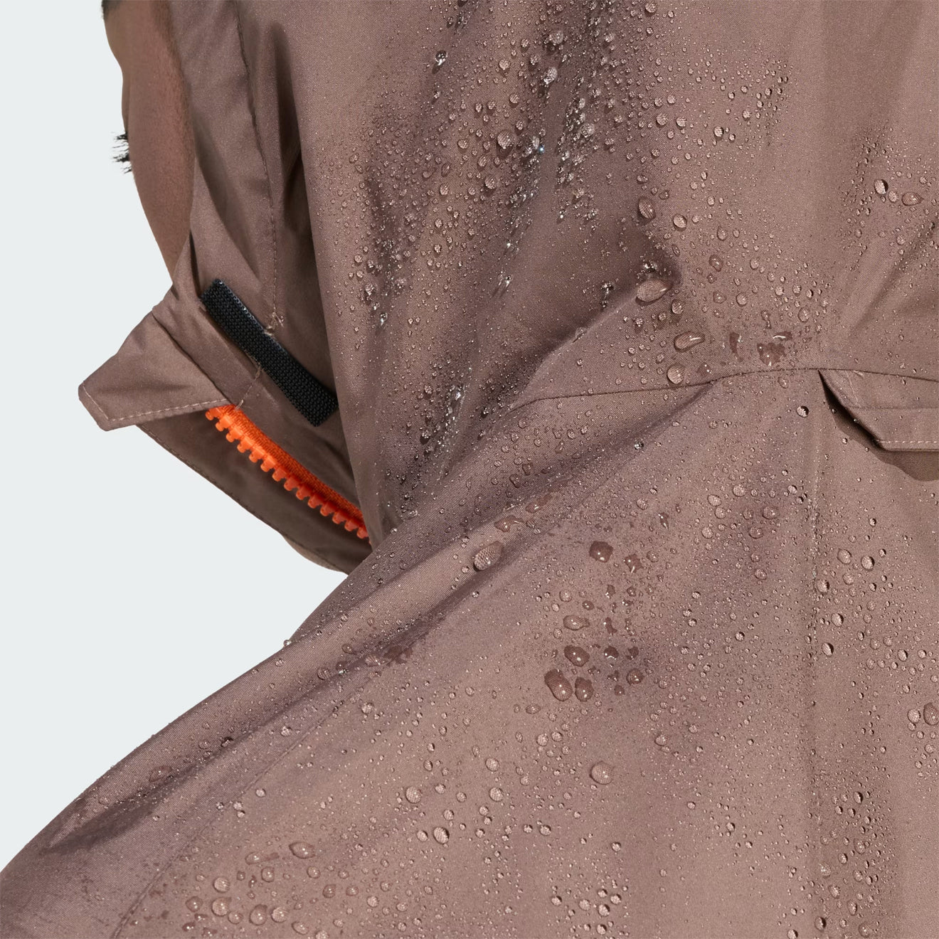 Adidas Terrex Womens Xploric 2.5L Climaproof Anorak Earth Strata / Semi Flash Aqua / Semi Impact Orange - Image 5