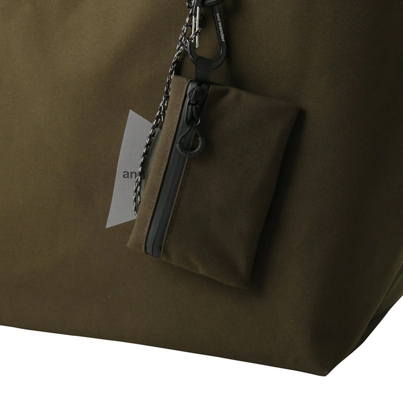 And Wander Pe/Co Tote Bag Dark Khaki - Image 3