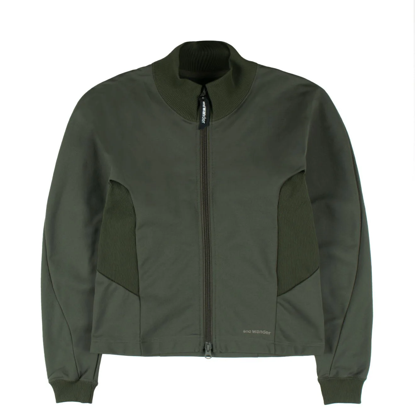 And Wander Womens Back Pile Zip Up Khaki