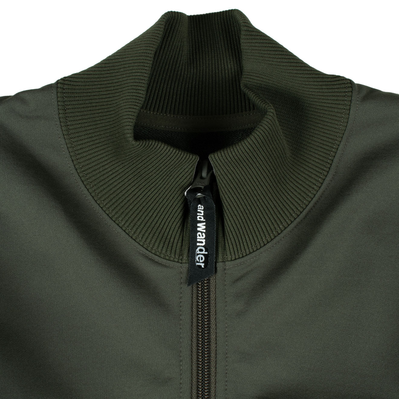 And Wander Womens Back Pile Zip Up Khaki - Image 3