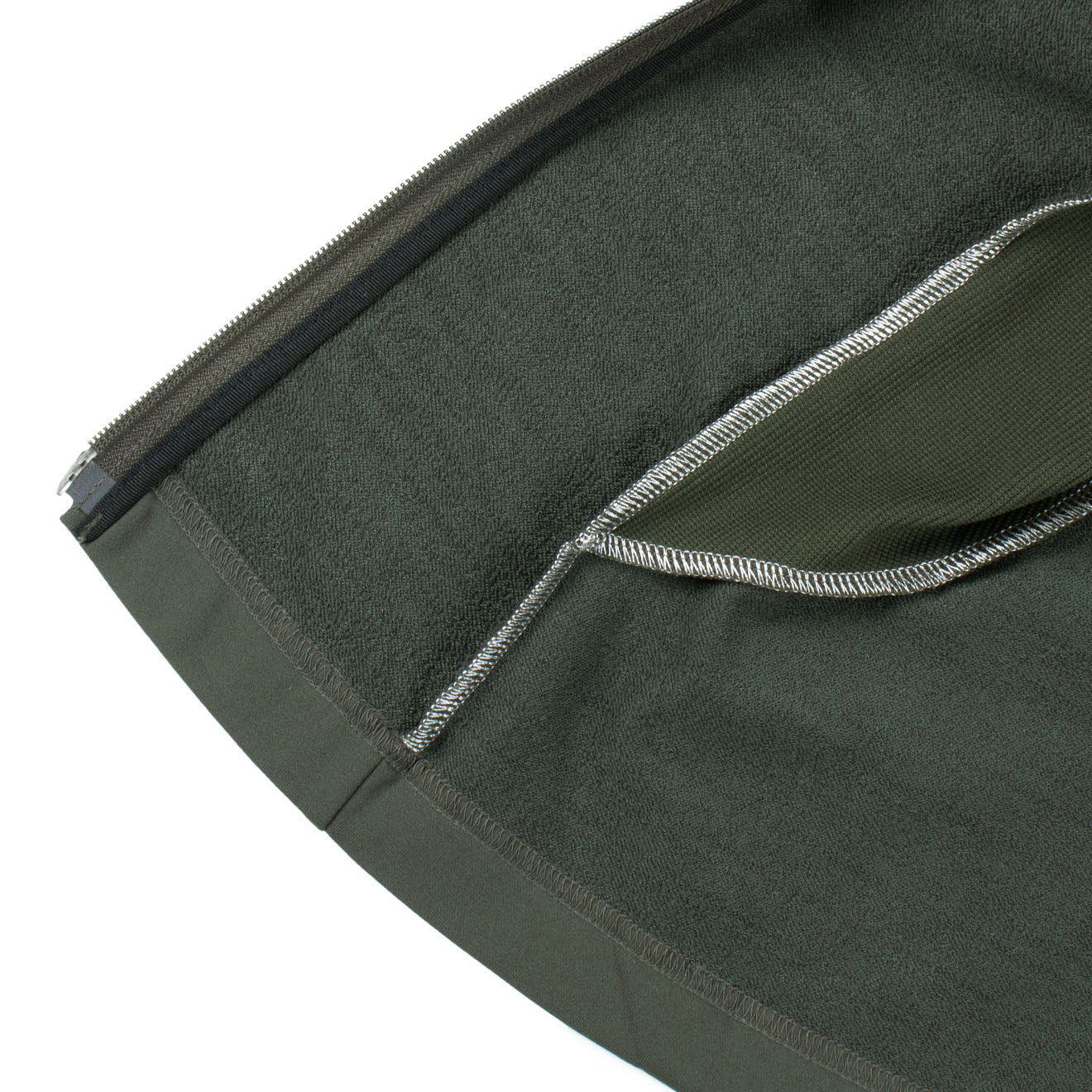 And Wander Womens Back Pile Zip Up Khaki - Image 4
