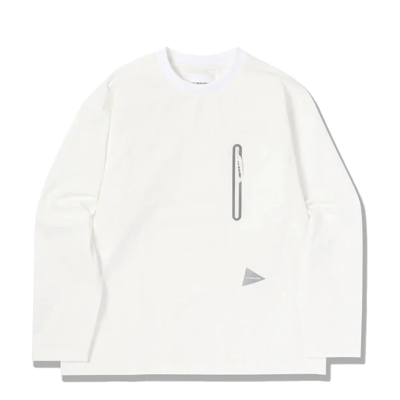 And Wander Womens Hybrid Warm Pocket L/S T-Shirt White