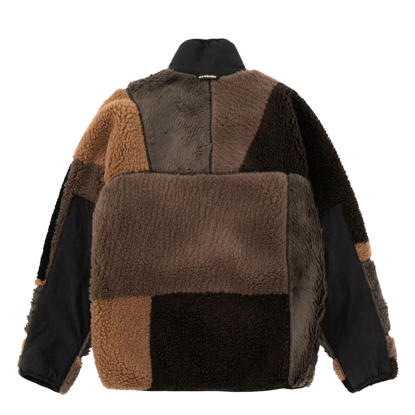 And Wander Womens Mix Boa Jacket Brown - Image 2