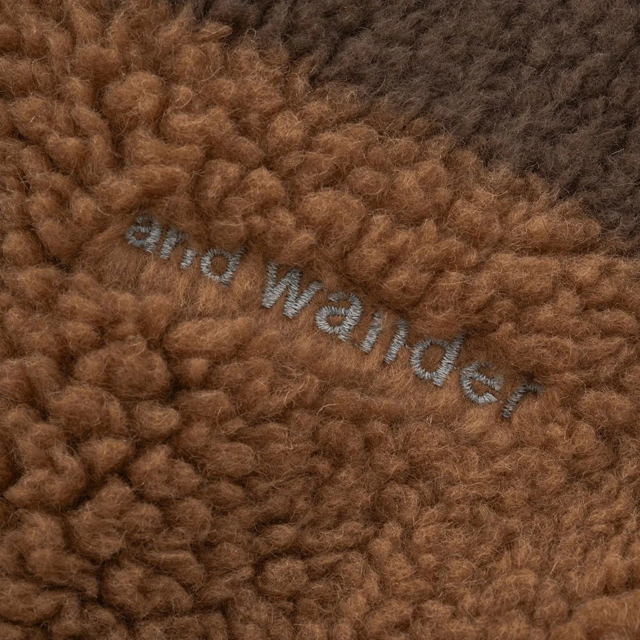And Wander Womens Mix Boa Jacket Brown - Image 4