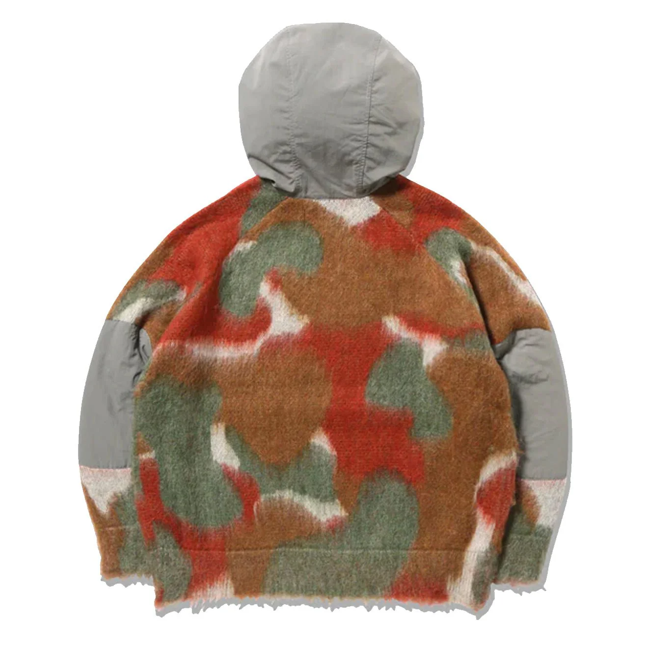 And Wander Womens Mix Color Shaggy Knit Hoodie Brown Mix - Image 2