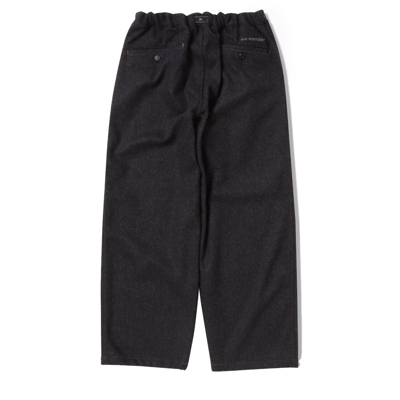 And Wander Womens Rewool Tweed Wide Pants Dark Gray - Image 2