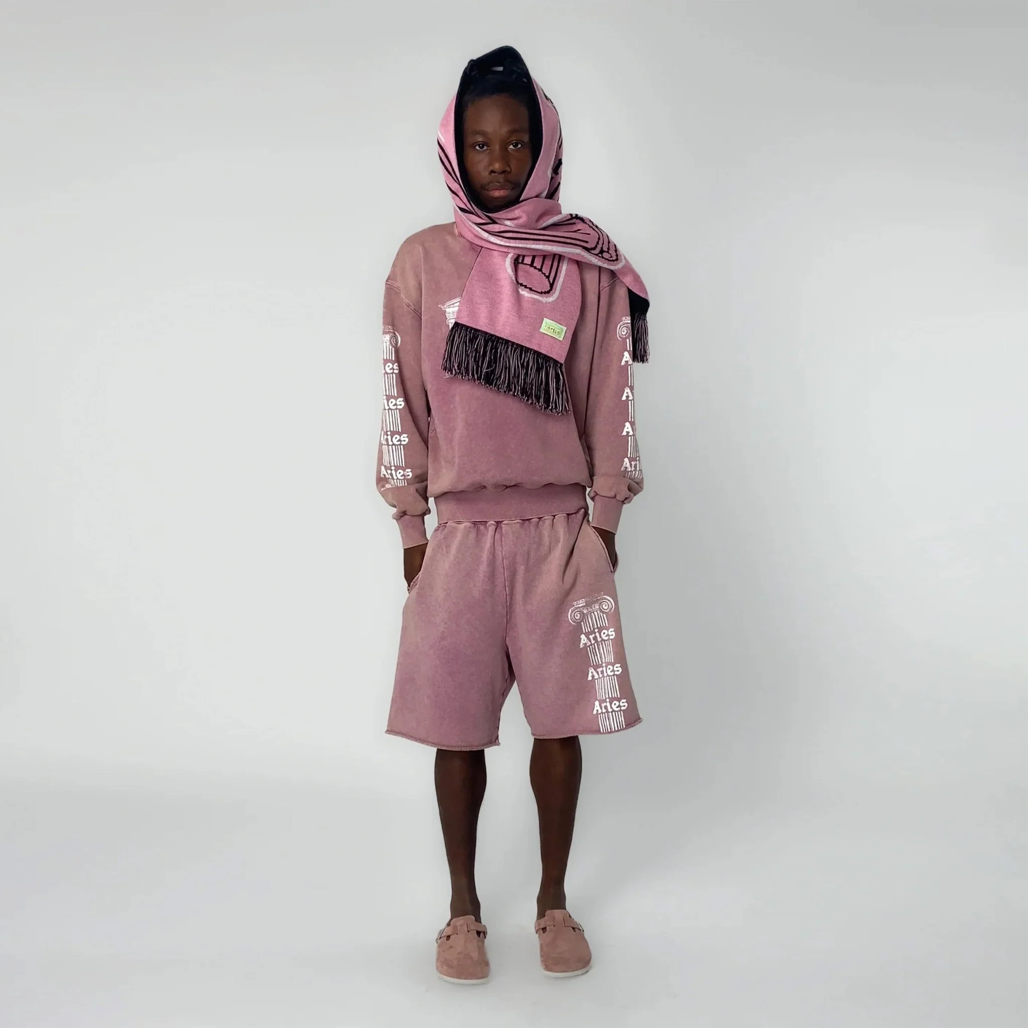Aries Womens Aged Ancient Column Sweat Pink - Image 7