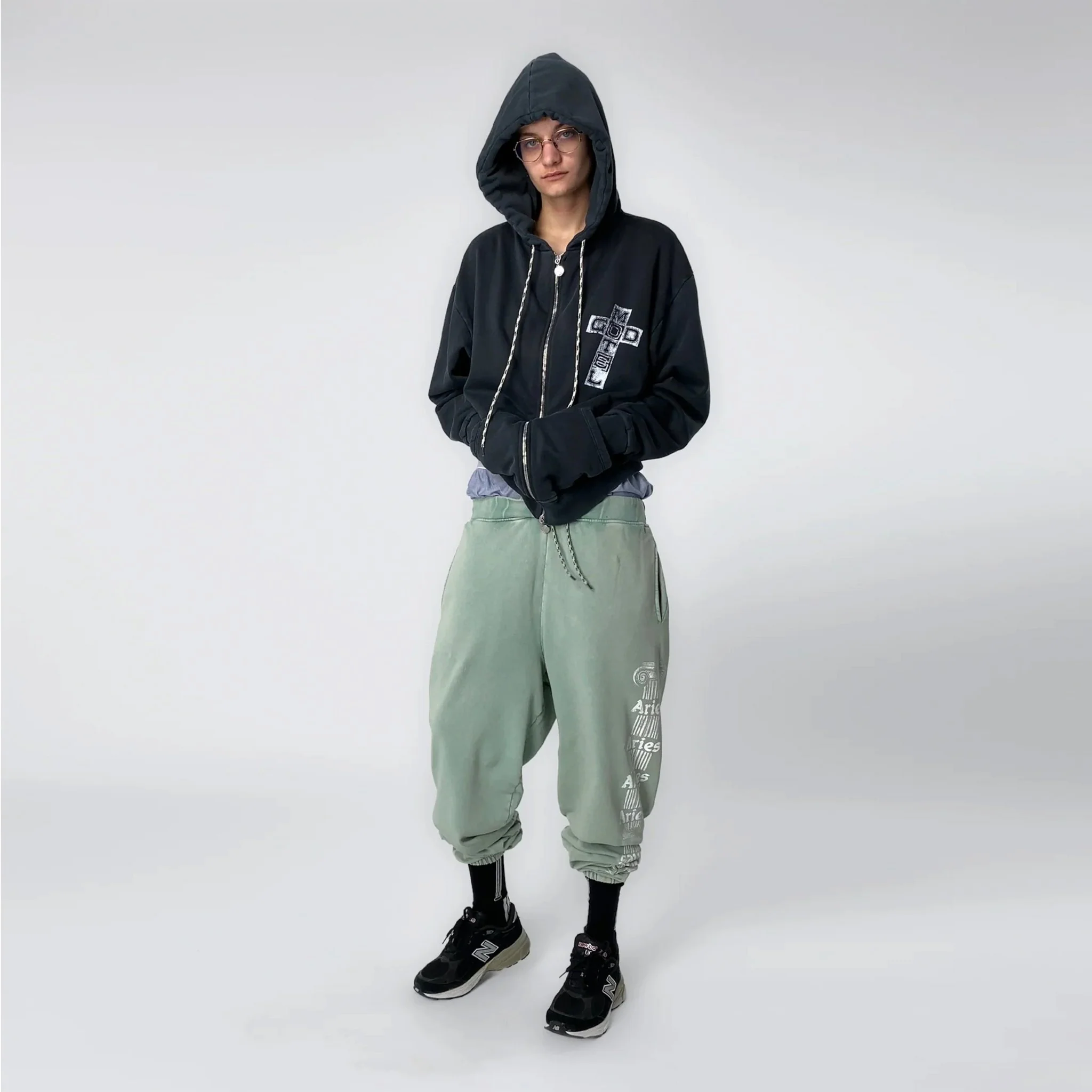 Aries Womens Aged Ancient Column Sweatpant Green - Image 5