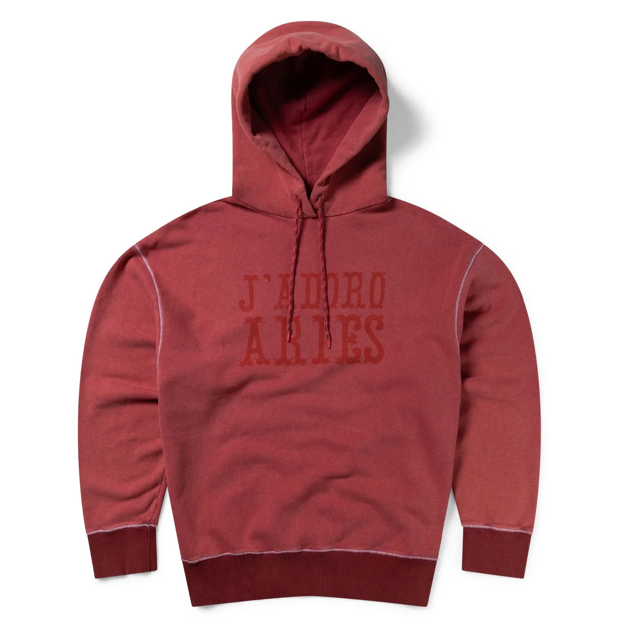 Aries Womens Aged Premium J'adoro Cowboy Hoodie Red