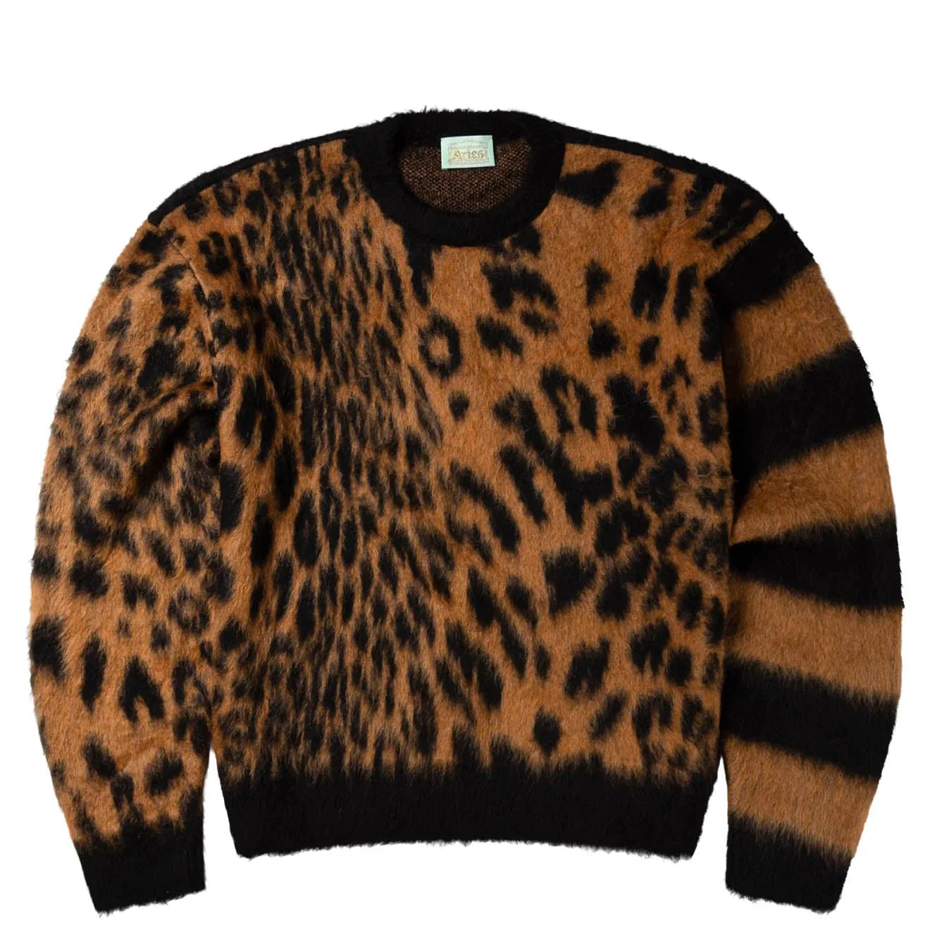 Aries Womens Brushed Leopard Sweater Brown