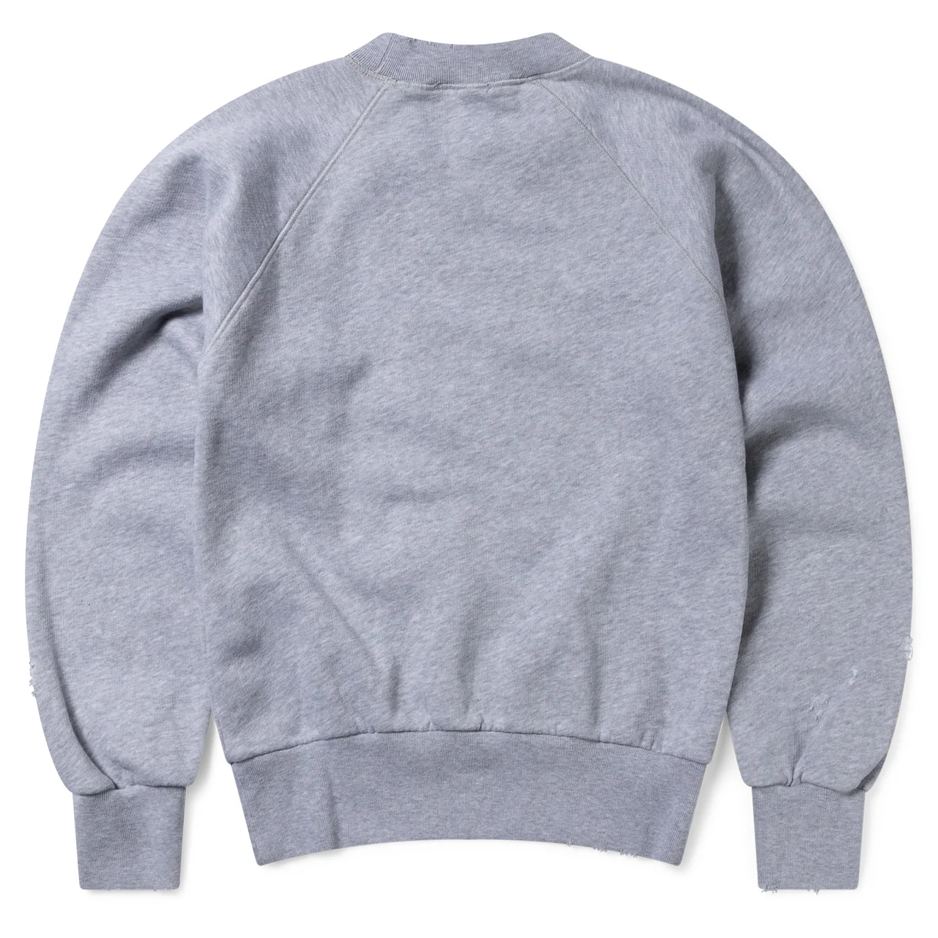 Aries Womens Destroyed Weedie Pie Raglan Sweat Light Grey Marl - Image 2