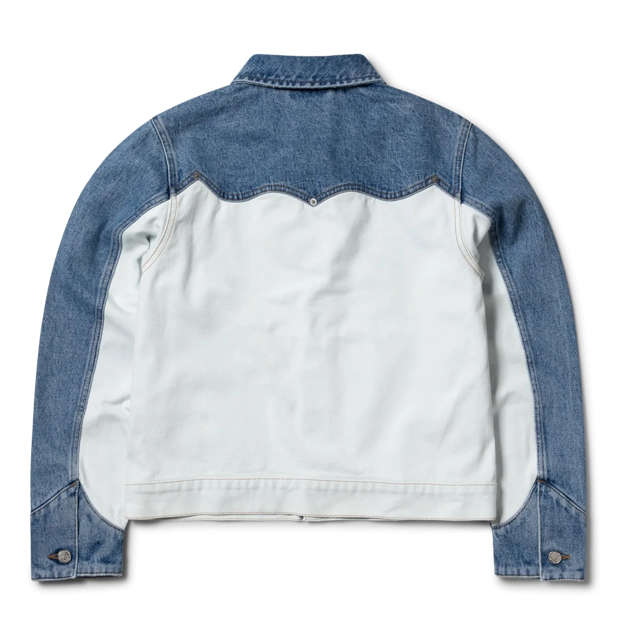 Aries Womens Patchwork Western Carpenter Jacket Blue / White - Image 2