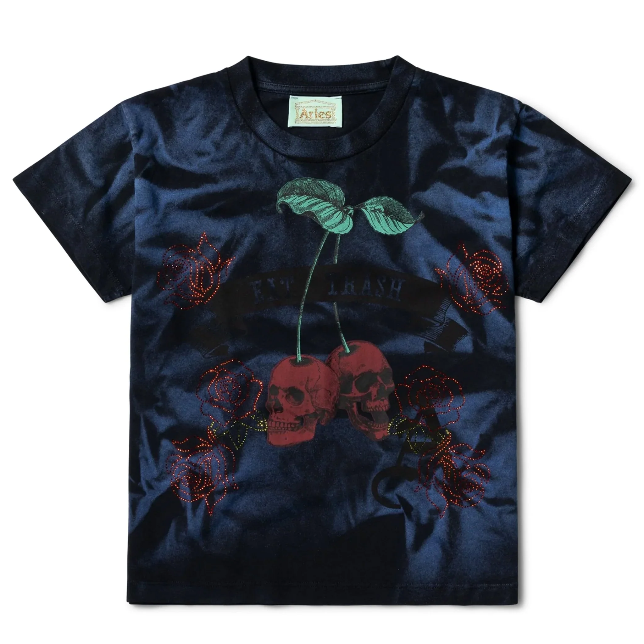 Aries Womens Sprayed Trash Cherries SS Tee Black