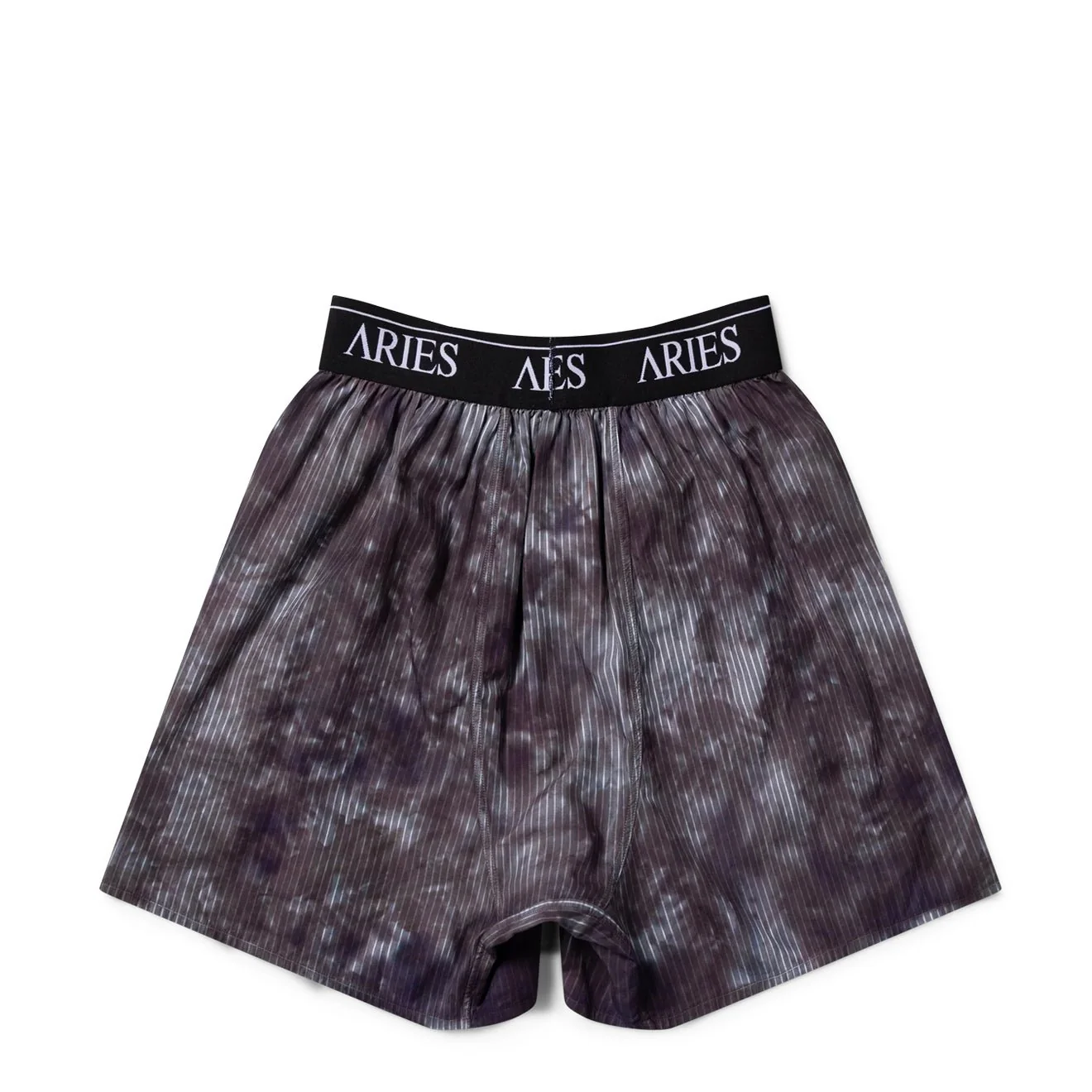 Aries Womens Tie Dye Stripe Poplin Boxer Shorts Black - Image 2