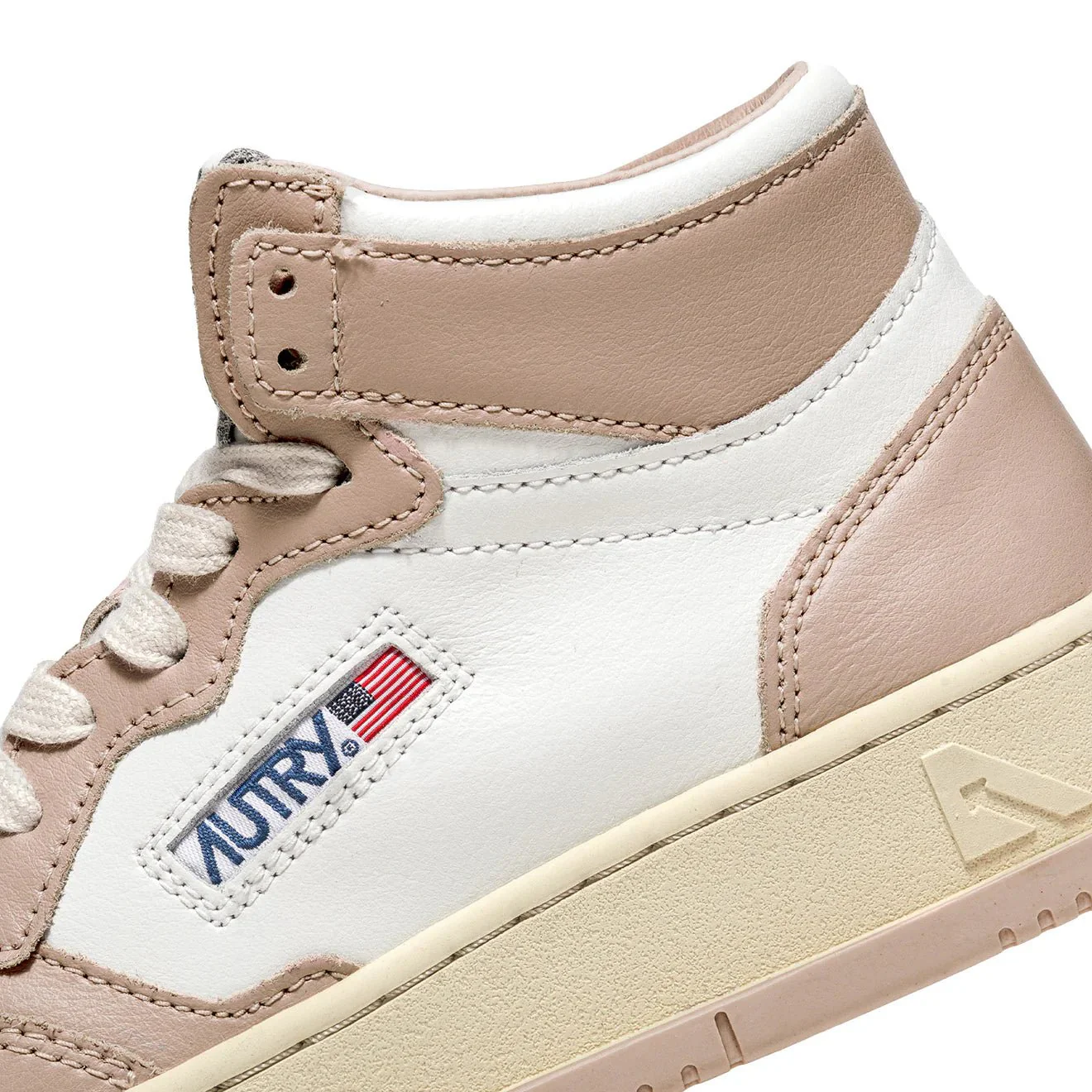 Autry Medalist Mid Trainers White / Mushroom - Image 3