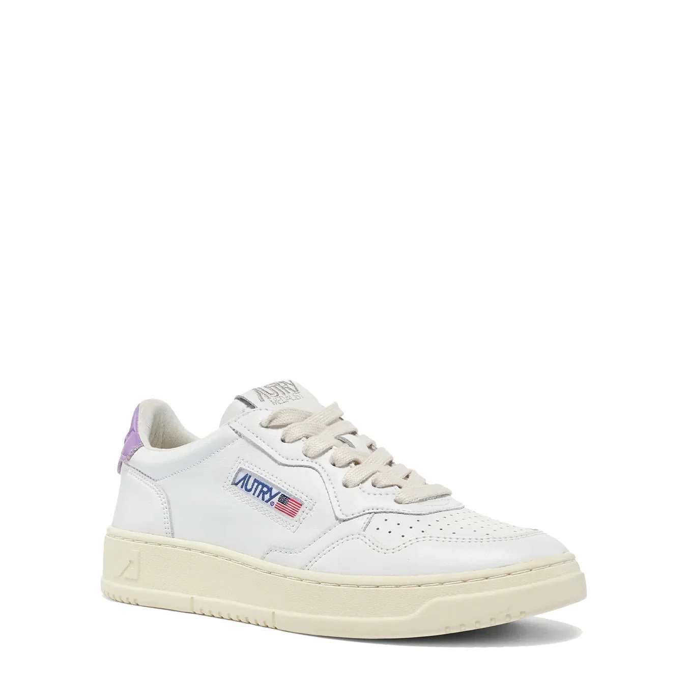Autry Womens Medalist Low Trainer Leather / Leather - White / Lavender - Image 2