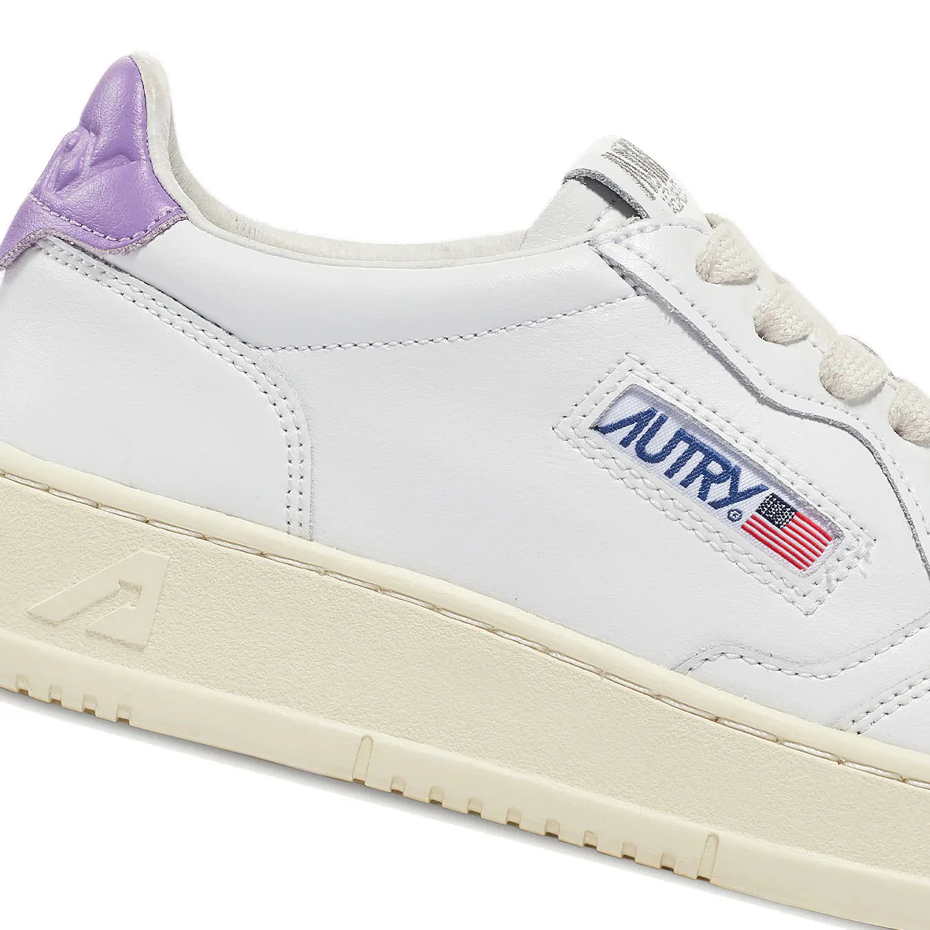 Autry Womens Medalist Low Trainer Leather / Leather - White / Lavender - Image 3
