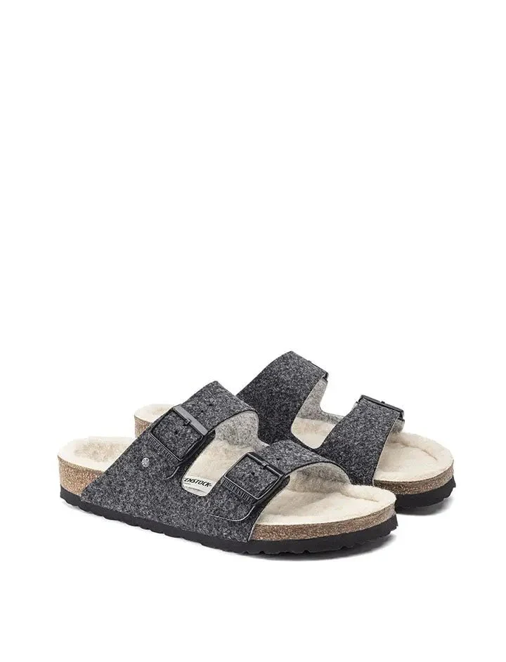 Birkenstock Arizona Wool Felt Narrow Sandals Doubleface Grey - Image 2