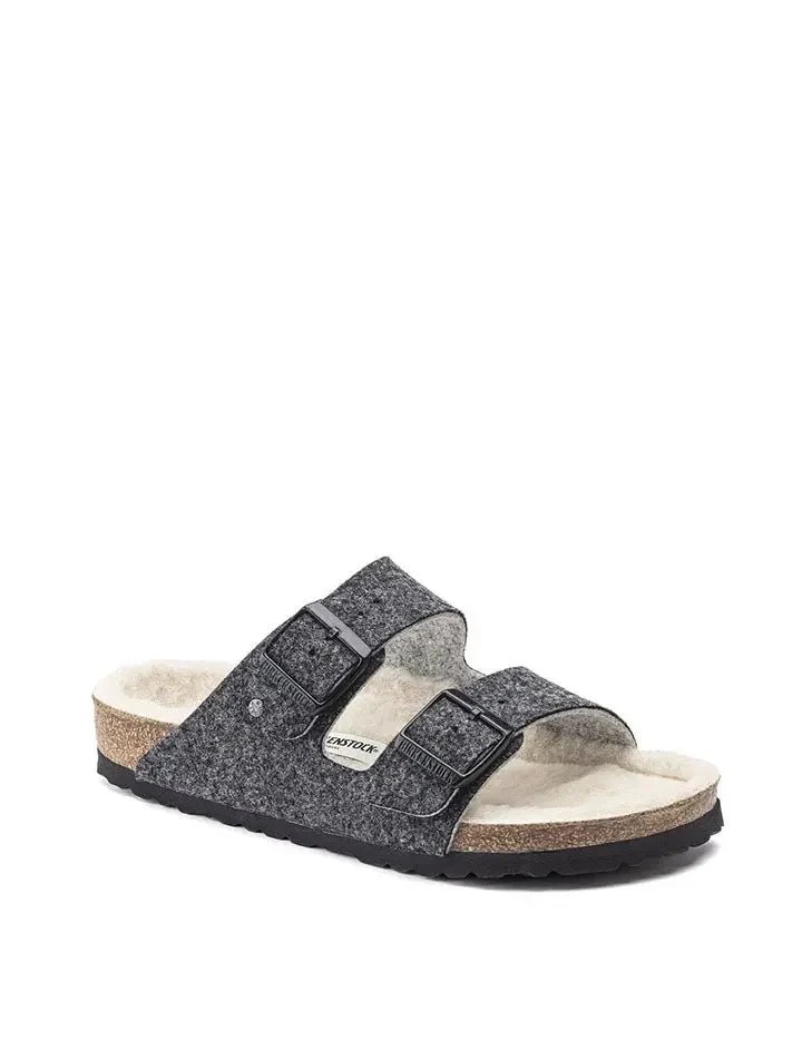 Birkenstock Arizona Wool Felt Narrow Sandals Doubleface Grey - Image 3