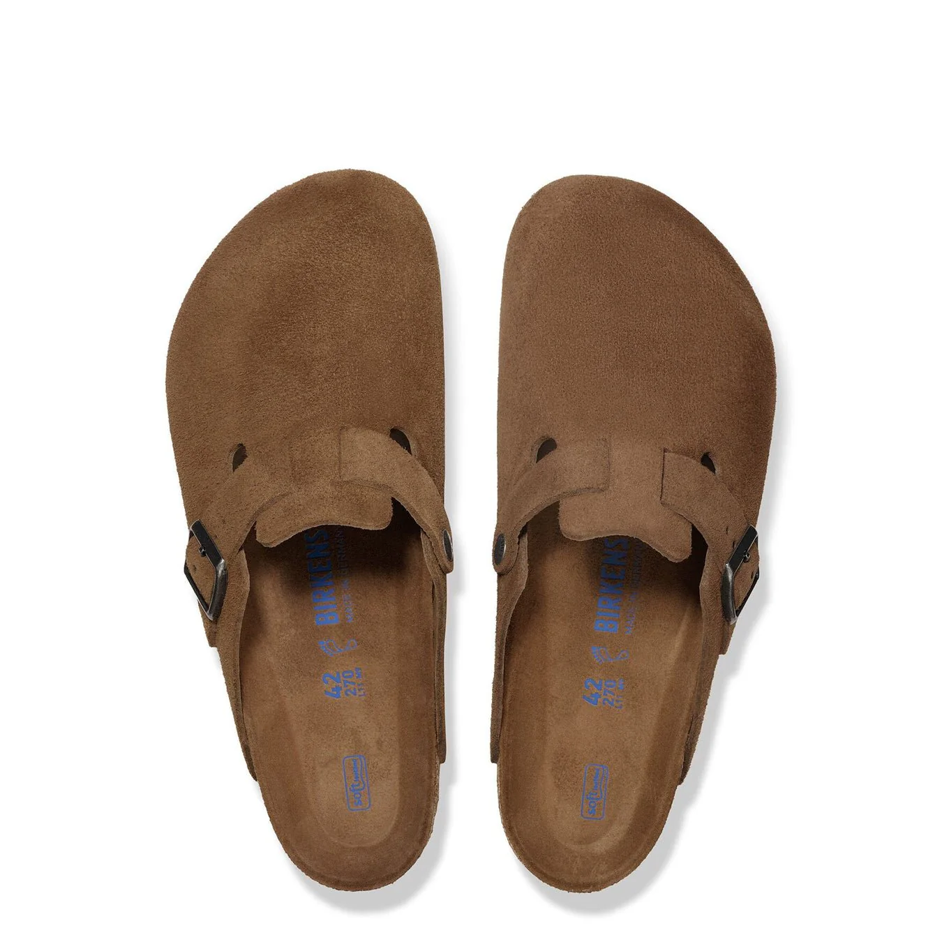 Birkenstock Womens Boston Soft Footbed Suede Leather Narrow Fit Dark Tea Tonal - Image 3