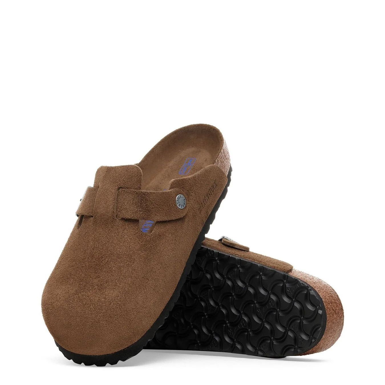 Birkenstock Womens Boston Soft Footbed Suede Leather Narrow Fit Dark Tea Tonal - Image 4