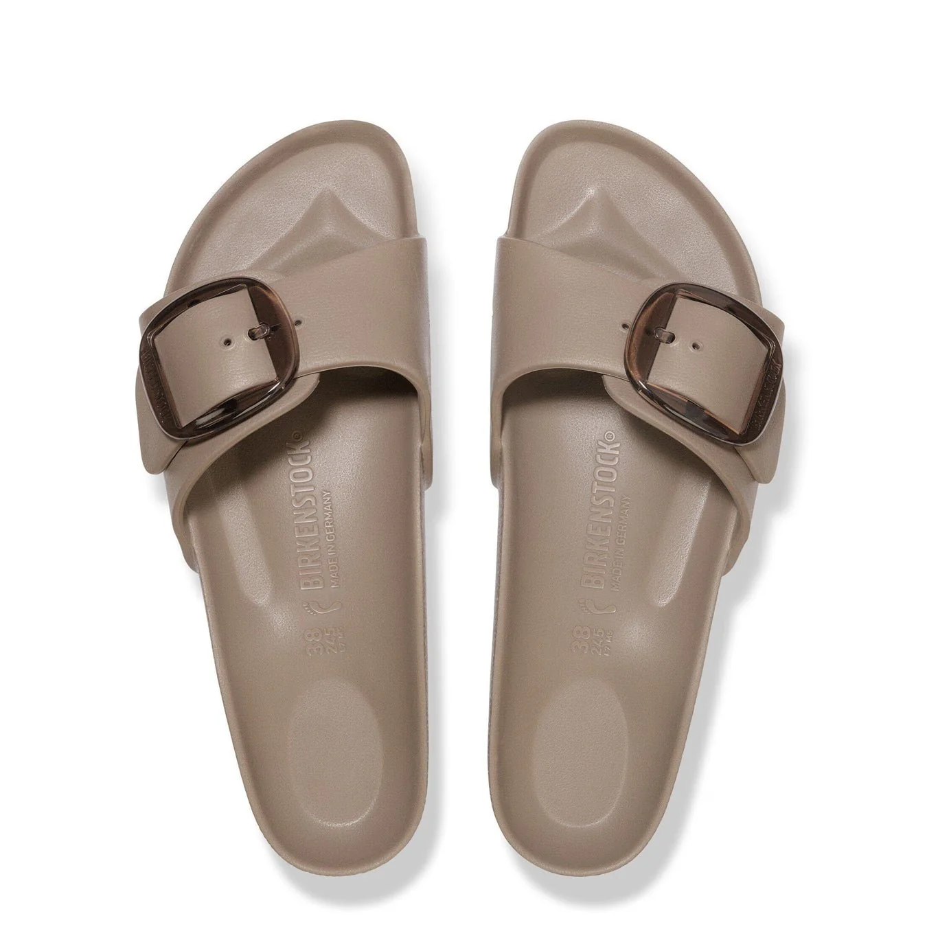 Birkenstock Womens Madrid Big Buckle EVA Sandal Narrow Fit Grey Taupe - Image 3