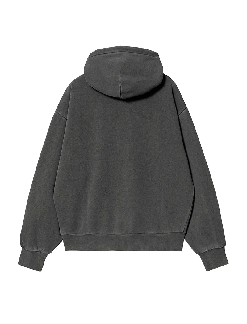 Carhartt WIP Womens Hooded Nelson Sweat Black Garment Dyed - Image 2