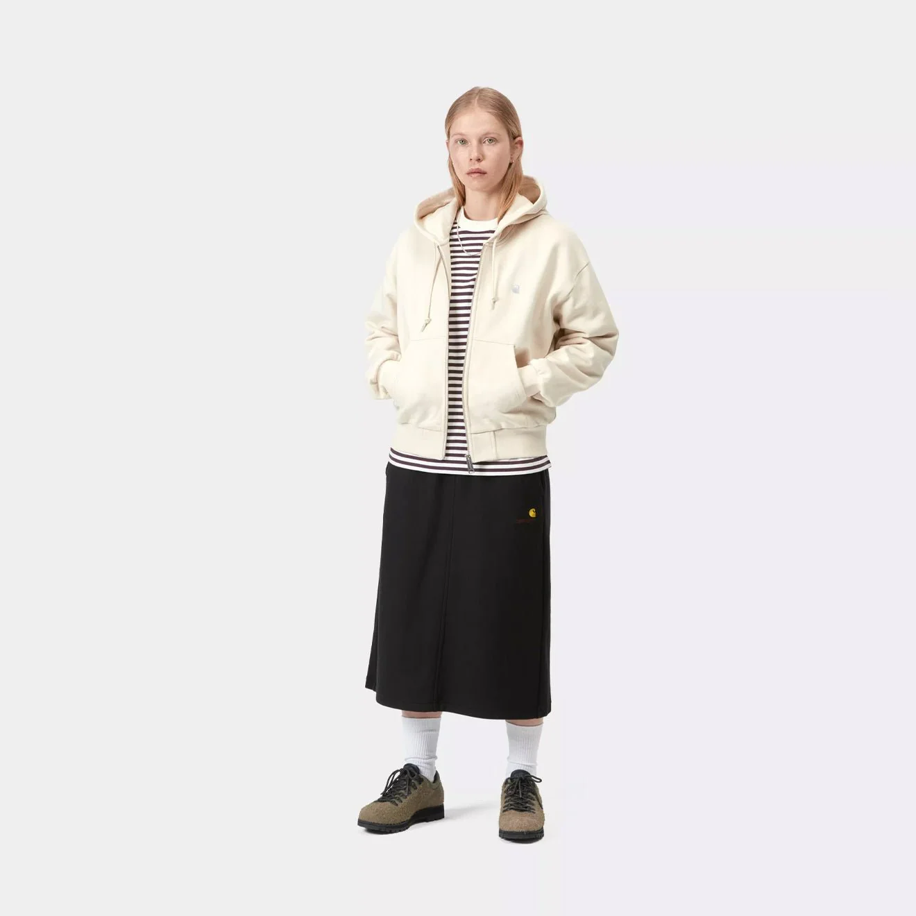 Carhartt WIP Womens American Script Sweat Skirt Black - Image 3