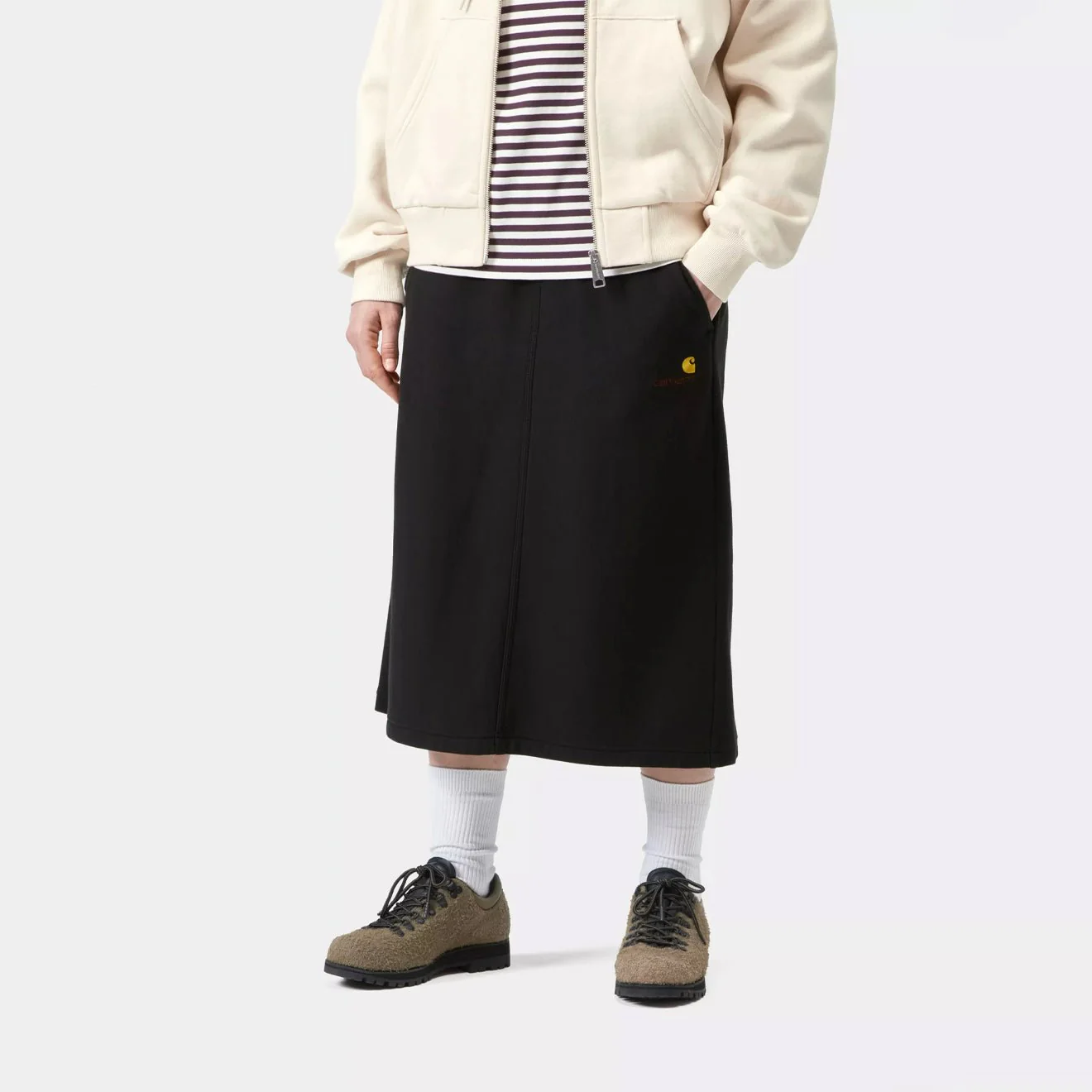 Carhartt WIP Womens American Script Sweat Skirt Black - Image 4