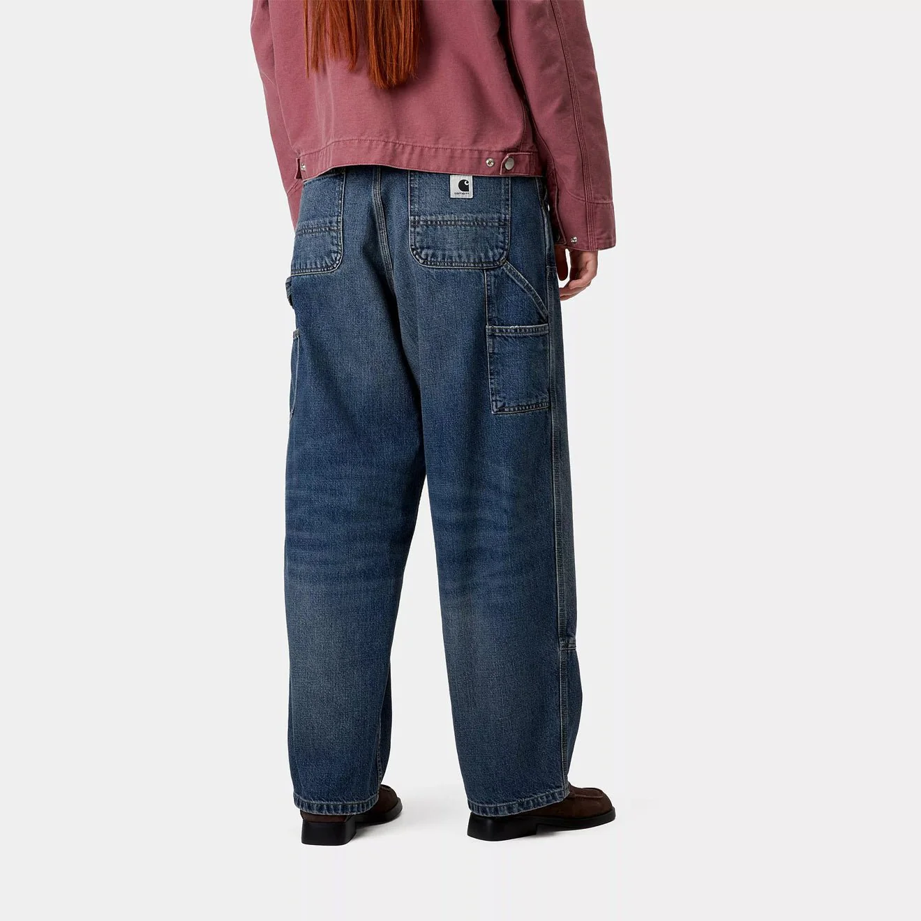 Carhartt WIP Womens Brandon Double Knee Pant Blue Dark Used Wash - Image 4