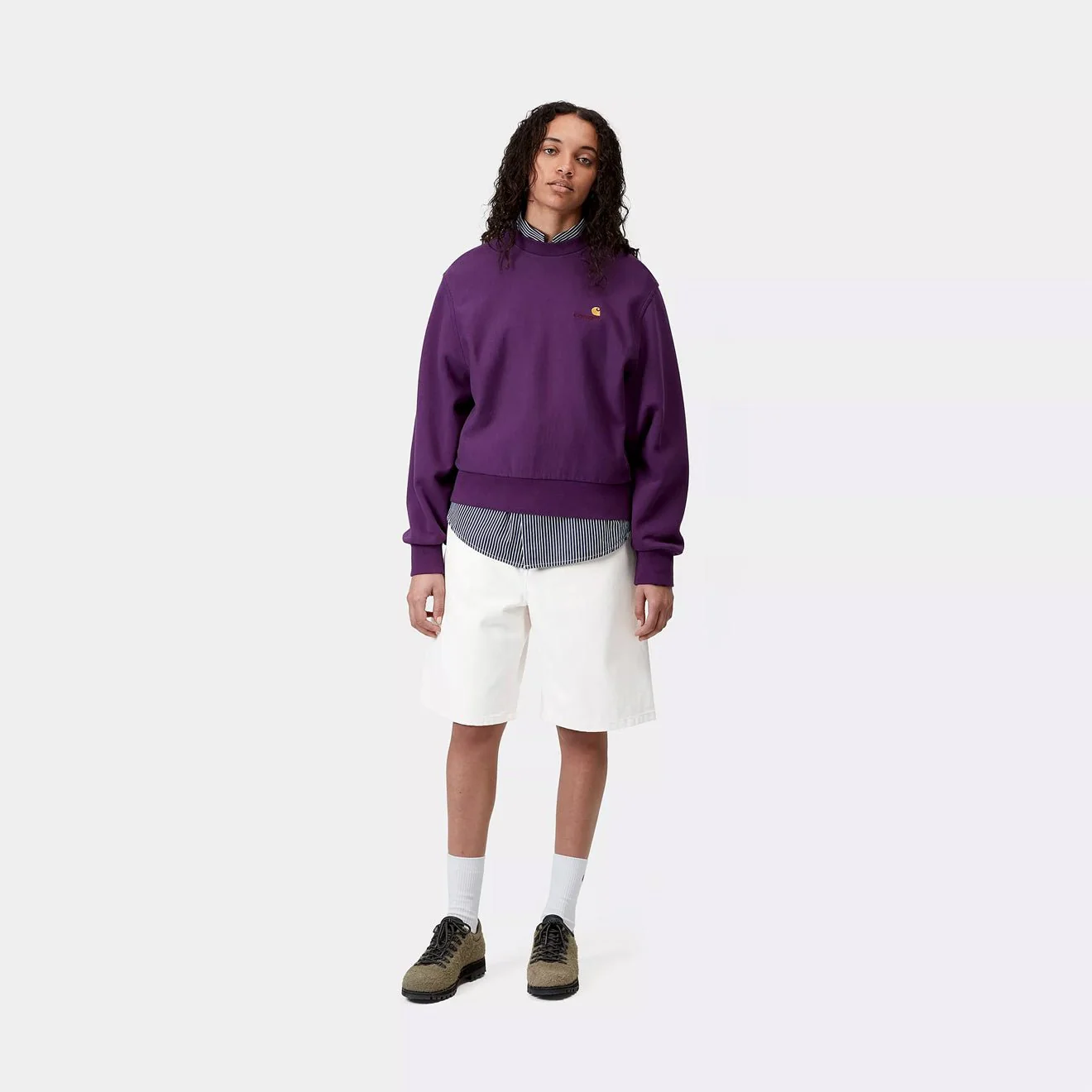 Carhartt WIP Womens Brandon Short White Rinsed - Image 3