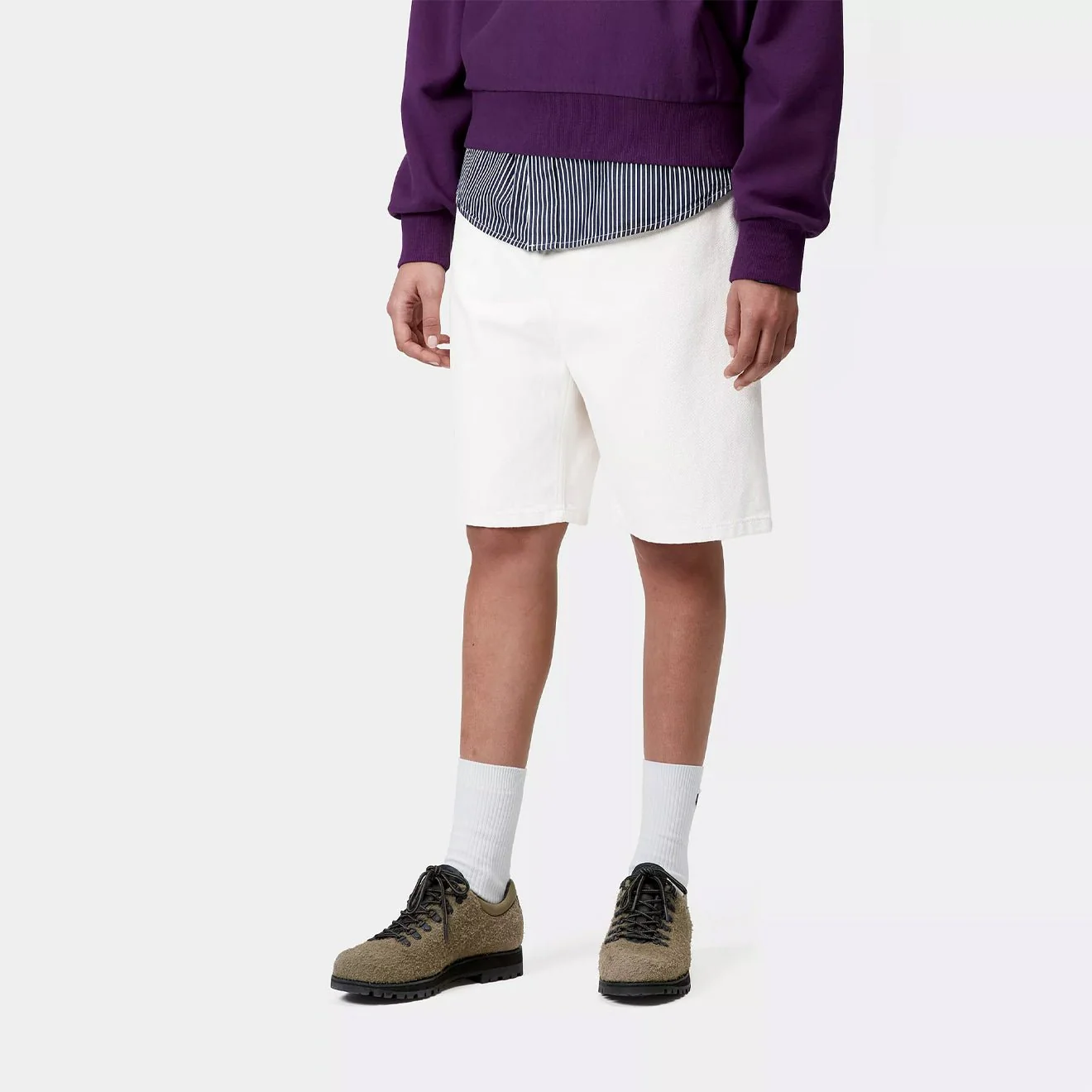 Carhartt WIP Womens Brandon Short White Rinsed - Image 4