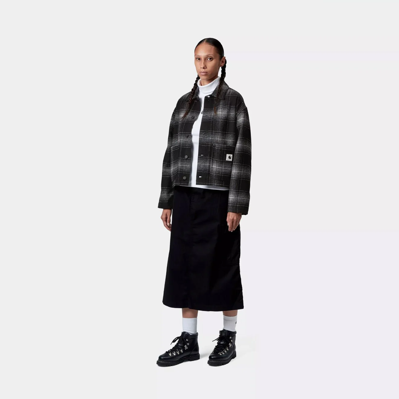 Carhartt WIP Womens Brennan Shirt Jac Brennan Check Black/Wax - Image 3