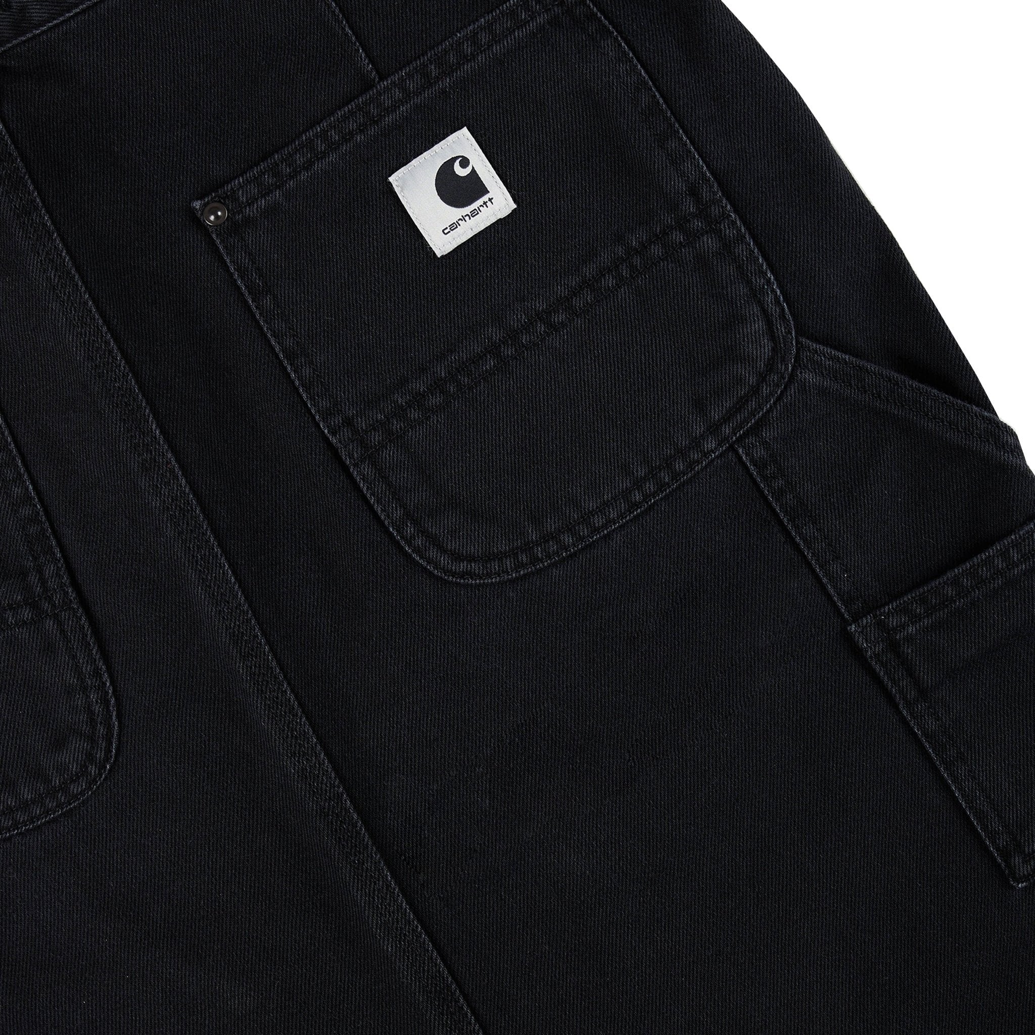 Carhartt WIP Womens Double Knee Skirt Black Stone Washed - Image 4