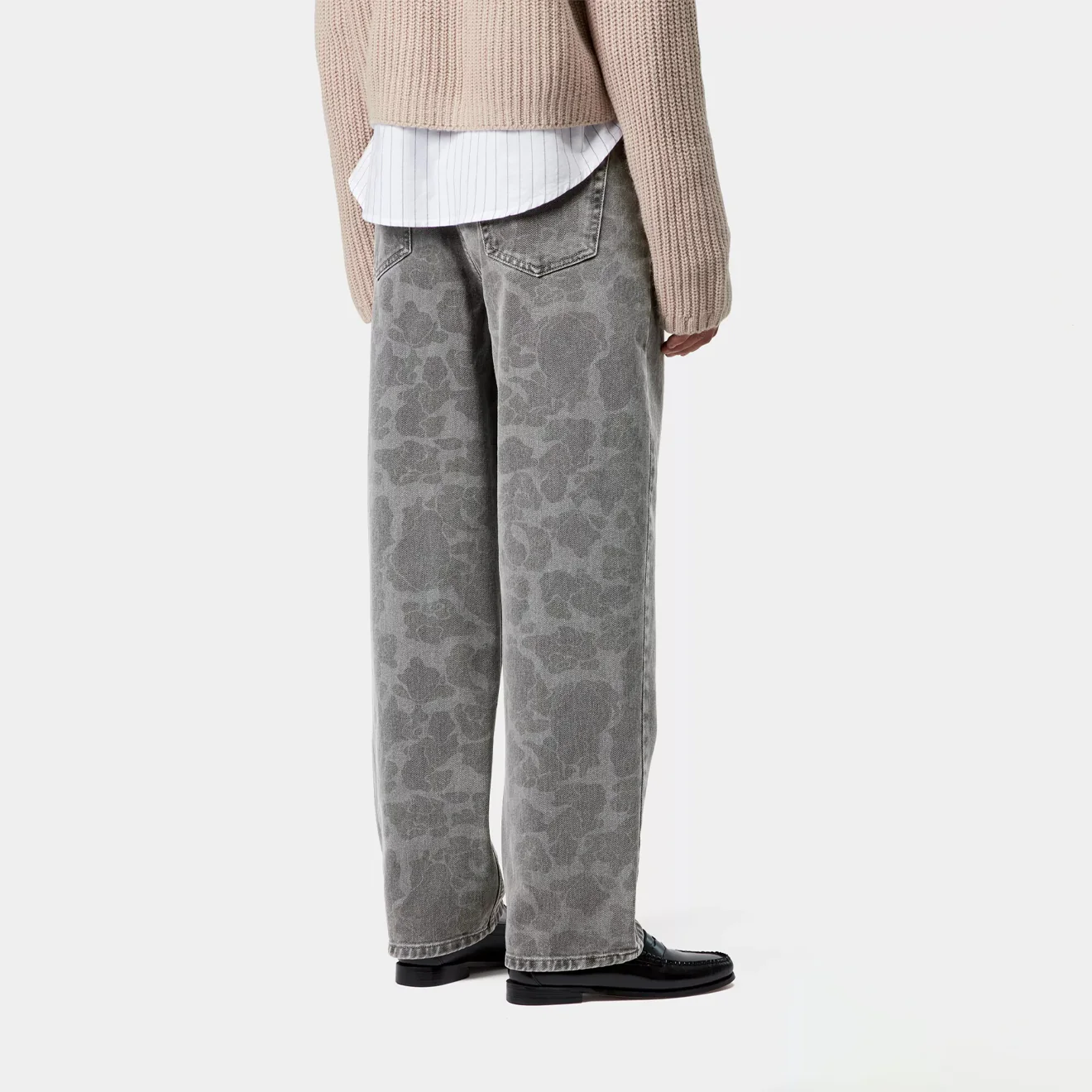 Carhartt WIP Womens Duck Orell Pant Camo Duck Black Heavy Bleached - Image 4