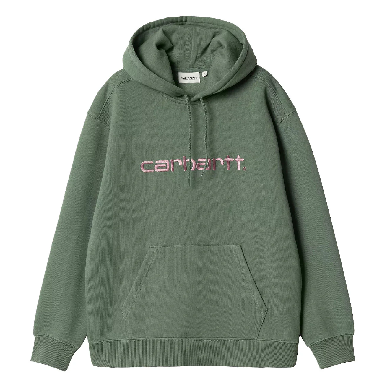 Carhartt WIP Womens Hooded Carhartt Sweatshirt Park / Hortensia