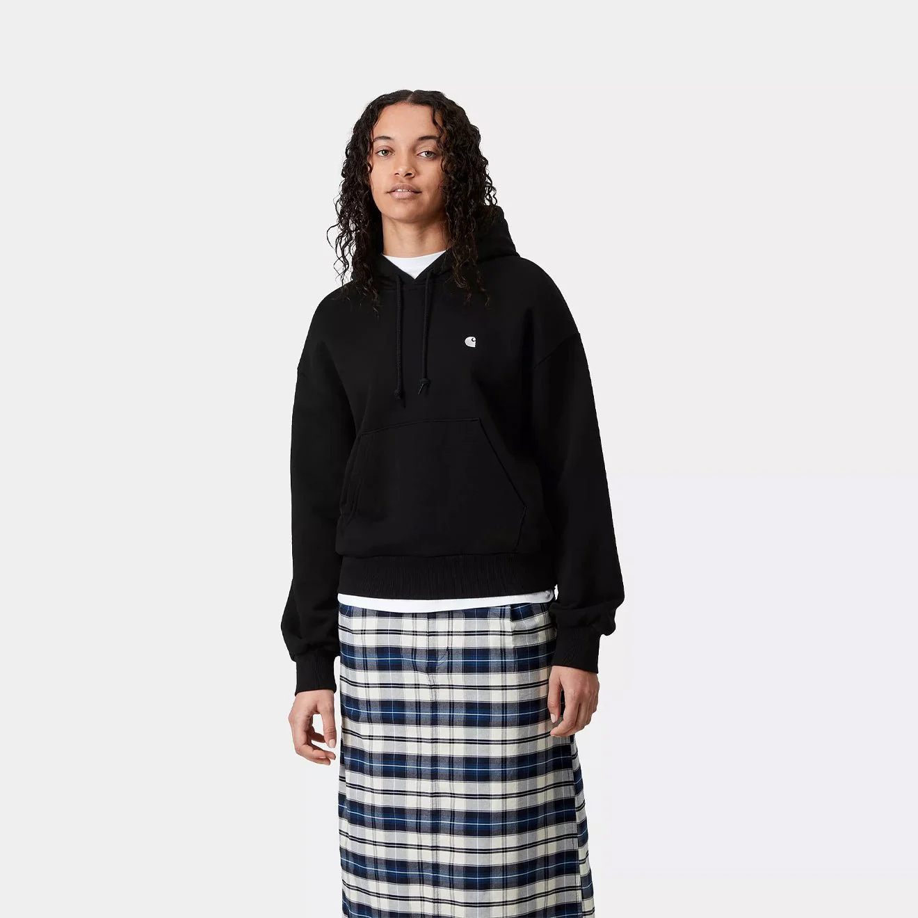 Carhartt WIP Womens Hooded Casey Sweatshirt Black / Silver - Image 3
