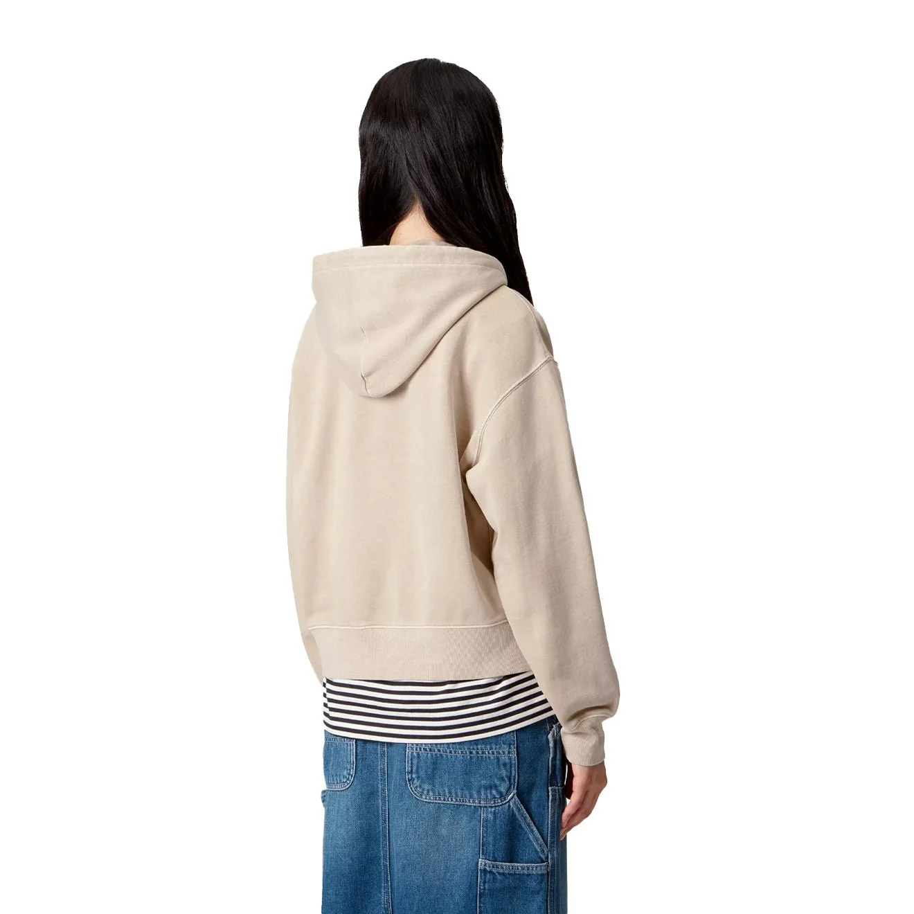Carhartt WIP Womens Hooded Nelson Jacket Fleur De Sel Garment Dyed - Image 4