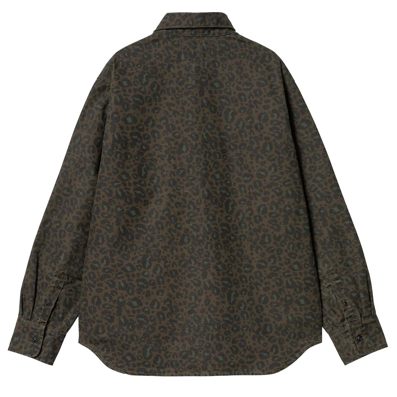Carhartt WIP Womens L/S Leo Shirt Camo Leo Tamarind / Office Green Garment Dyed - Image 2